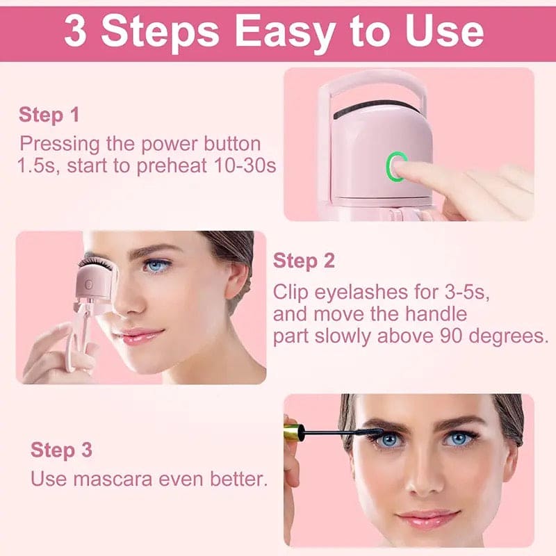 Electric Eyelash Curler, Quick Heated Eyelashes Curler, Rechargeable Long Lasting Curling Tool, Portable Electric Heated Comb, Thermal Eyelash Curler Makeup Tools, Natural Lashes Handheld Eyelash Heated Curler Electric Eyelash Curler, Quick Heated Eyelashes Curler, Rechargeable Long Lasting Curling Tool, Portable Electric Heated Comb, Thermal Eyelash Curler Makeup Tools, Natural Lashes Handheld Eyelash Heated Curler